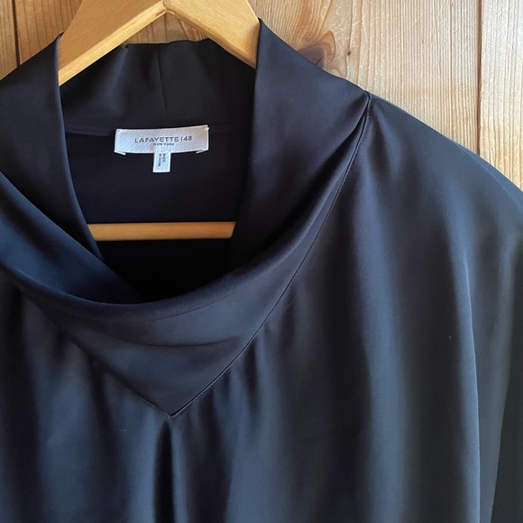 Lafayette 148 New York Silk Cowl Neck Large - Picture 6 of 8